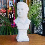 Vintage 1970's Solid Plaster Elvis Presley Bust, White Chalk Table Top Figure Statue, Rustic Details , Elvis Presley Collectibles, 12.5" H