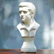 Vintage 1970's Solid Plaster Elvis Presley Bust, White Chalk Table Top Figure Statue, Rustic Details , Elvis Presley Collectibles, 12.5" H