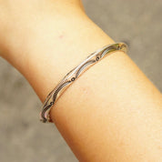 Vintage Signed Native American Hammered Sterling Silver Cuff Bracelet, Minimalist Silver Cuff, Handmade Navajo Jewelry, 5 1/4" Long