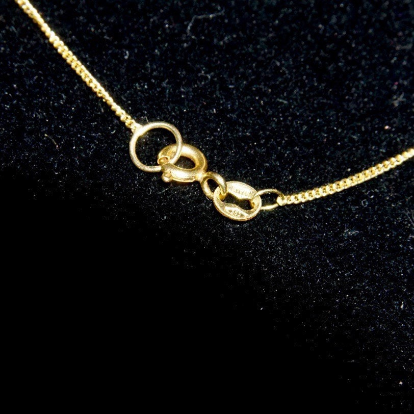 Vintage Italian 14K & 18K Gold Pendant Necklace, 14K Yellow Gold Cable Chain 1mm, 18K Yellow Gold Figure Pendant, Tribal/Symbolic, 17" Long