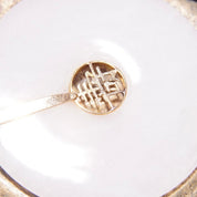 Vintage 14K Gold White Jade Disc Pendant, Chinese Symbol, Large White Nephrite Jade Stone, Gold Necklace Bail, 585 Jewelry