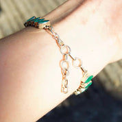 Sterling Silver Emerald Green Marquise Tennis Bracelet, Vibrant Green Gemstones, Adjustable Bracelet, 6.25" - 7.75"