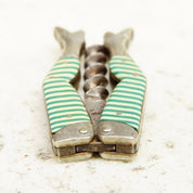 Antique German Ladies Legs Green and White Striped Corkscrew, Signed G & S Germany, Rare Unique Wine Bottle Opener, 2 3/4" Long