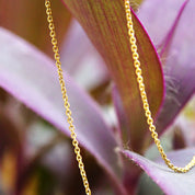 Vintage 14K Gold Cable Chain Necklace, 1mm Yellow Gold Chain, Unisex Necklace, Minimalist, 585 Jewelry, 16 1/4" L