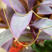 Vintage 14K Gold Cable Chain Necklace, 1mm Yellow Gold Chain, Unisex Necklace, Minimalist, 585 Jewelry, 16 1/4" L