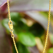 Vintage 14K Gold Cable Chain Necklace, 1mm Yellow Gold Chain, Unisex Necklace, Minimalist, 585 Jewelry, 16 1/4" L