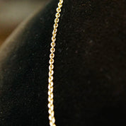 Vintage 14K Gold Cable Chain Necklace, 1mm Yellow Gold Chain, Unisex Necklace, Minimalist, 585 Jewelry, 16 1/4" L