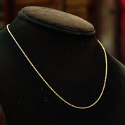 Vintage 14K Gold Cable Chain Necklace, 1mm Yellow Gold Chain, Unisex Necklace, Minimalist, 585 Jewelry, 16 1/4" L