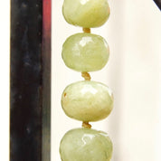 Vintage Faceted Green Stone Bead Necklace With Labradorite Clasp, Chunky Green Bead Necklace, Iridescent Gemstone, Unique Jewelry, 24 1/2" L