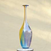 Vintage Signed Kosta Boda K. Engam Art Glass Fidji Vase #7008838, Iridescent Blown Glass Bud Vase, Mid-Century Accent Flower Vase, 11.5" H