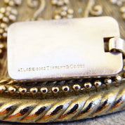 Retired 2003 Tiffany & Co. 925 Atlas Pendant, Solid Sterling Silver Dog Tag Style Pendant, Roman Numerals, NO CHAIN or BOX, 1 3/8" L