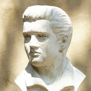 Vintage 1970's Solid Plaster Elvis Presley Bust, White Chalk Table Top Figure Statue, Rustic Details , Elvis Presley Collectibles, 12.5" H