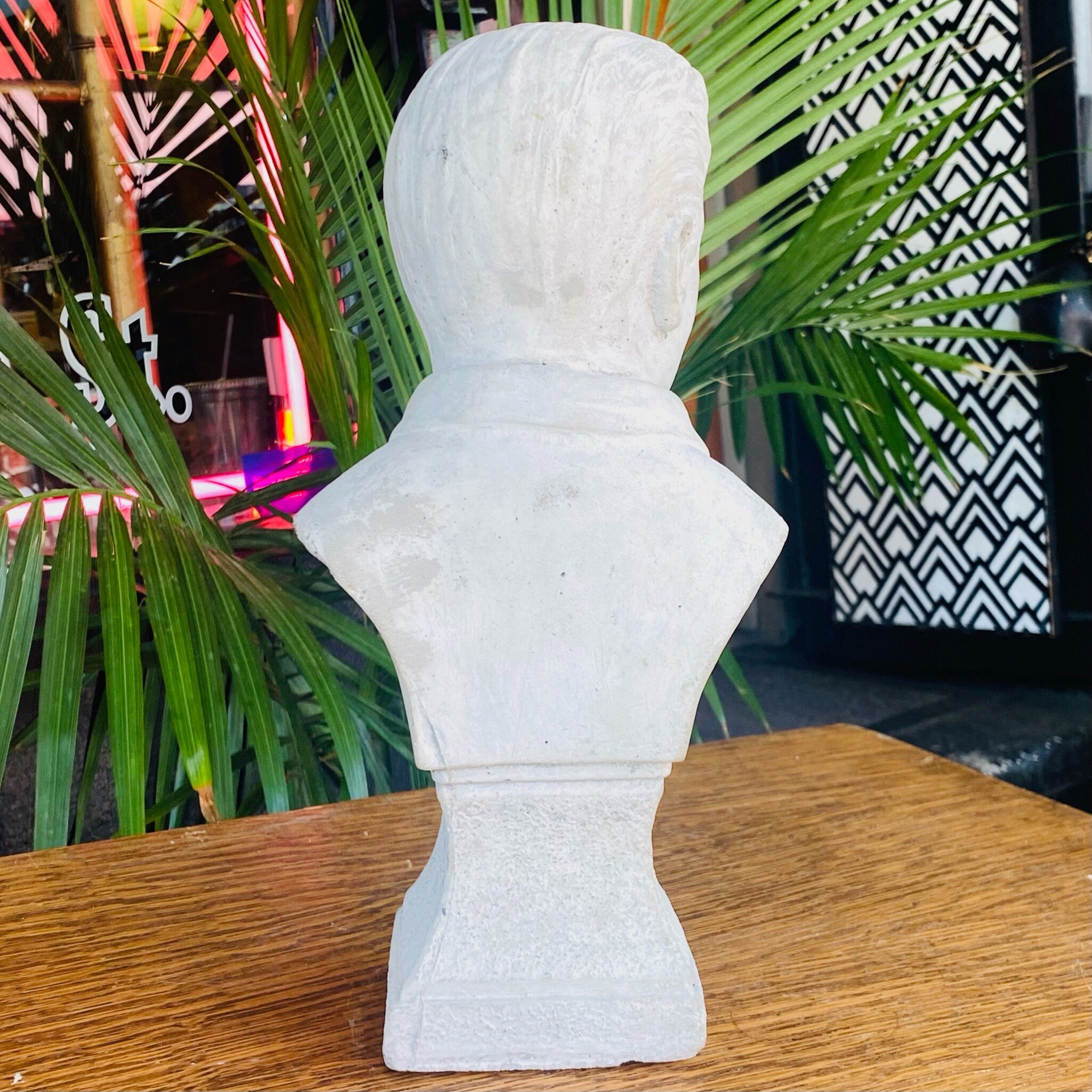 Vintage 1970's Solid Plaster Elvis Presley Bust, White Chalk Table Top Figure Statue, Rustic Details , Elvis Presley Collectibles, 12.5" H