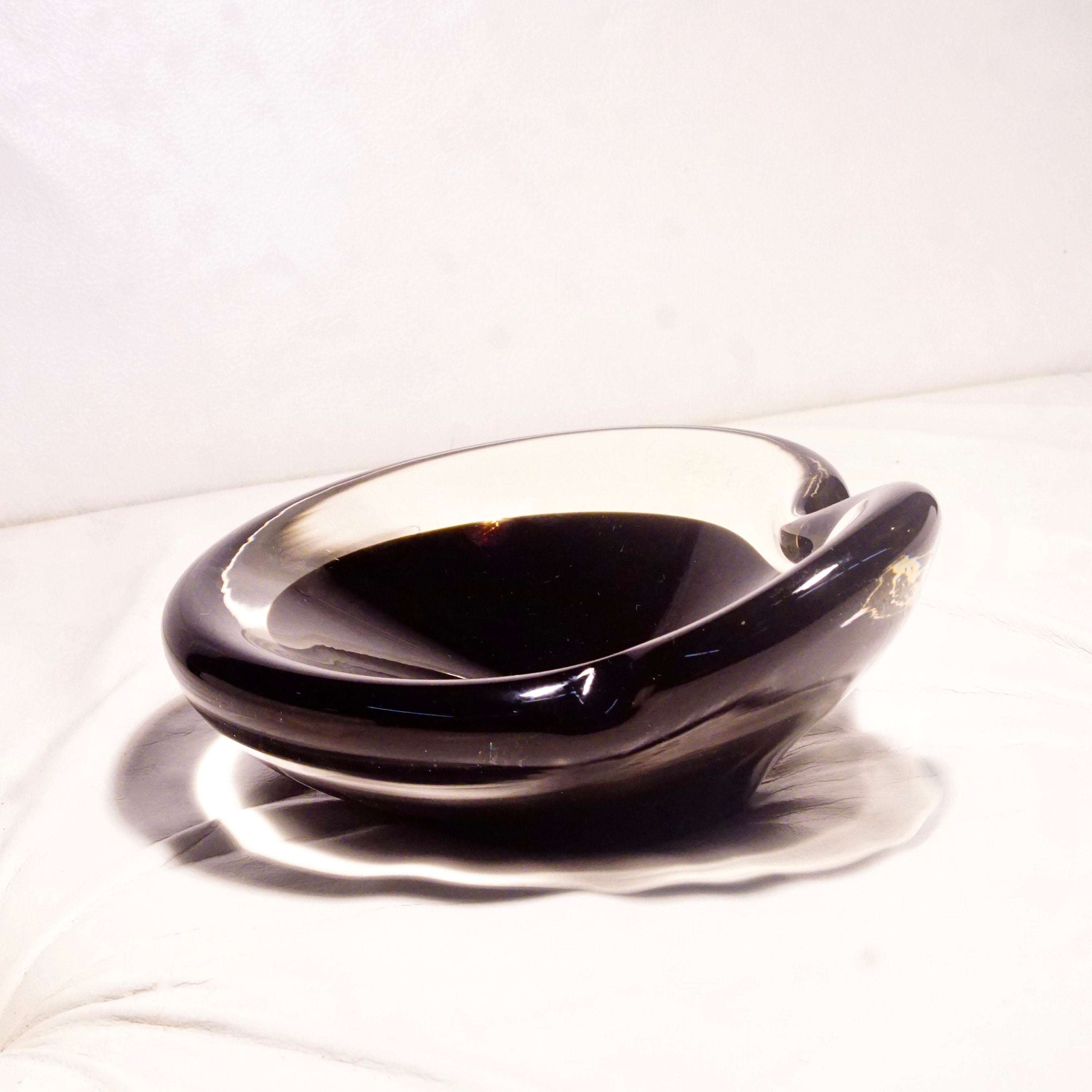 Ashtray, Biomorphic Art Glass, Mid Century Modern Decorative Glass Dish