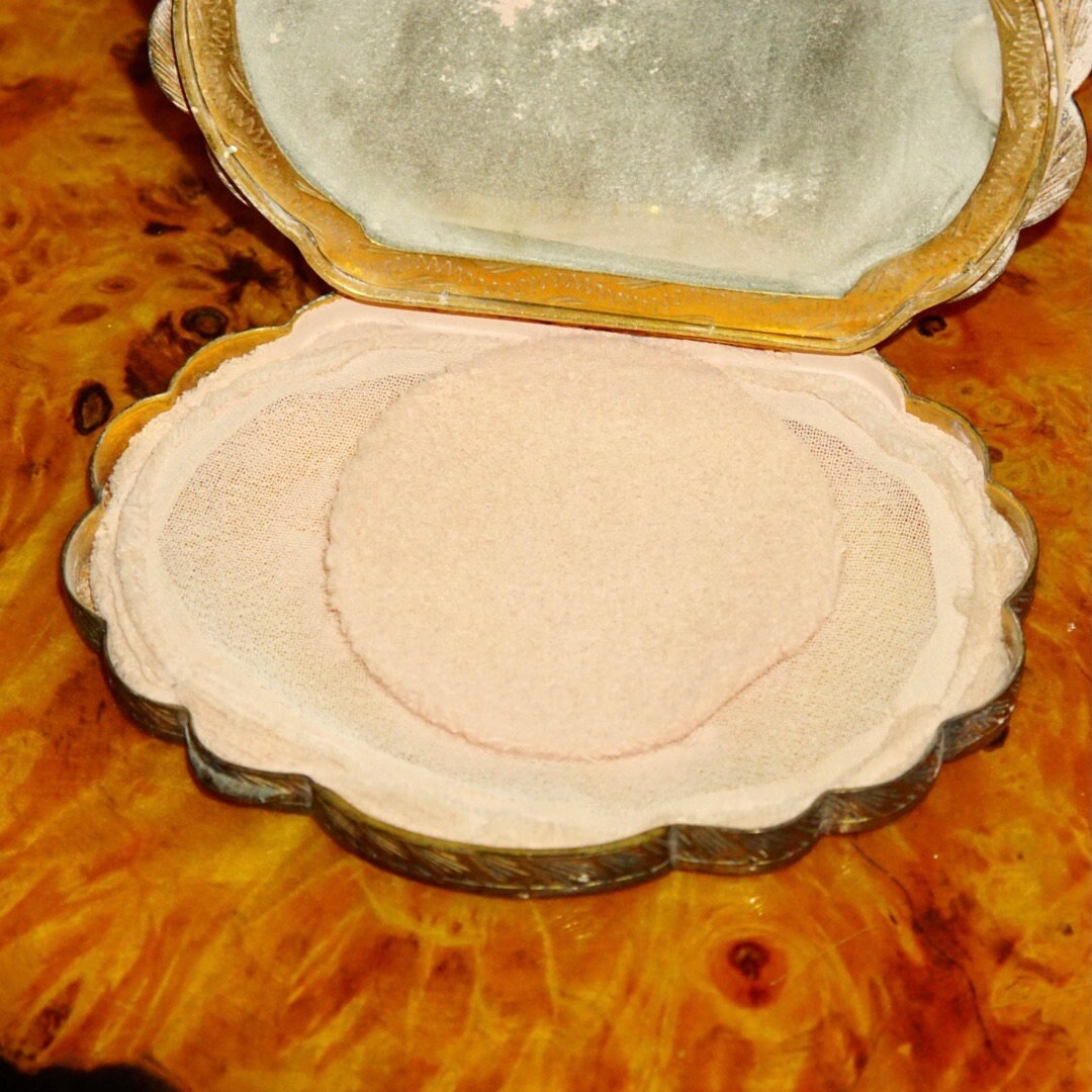 Antique Italian 800 Silver Gilt Scenic Hand-Painted Enamel Powder Compact Mirror W/ Ornate Engraved Designs, 3 3/4"