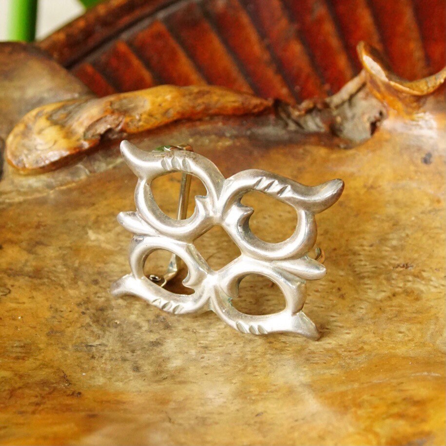Signed Navajo Sand Cast Sterling Silver Belt Buckle, Guarantee Of Authenticity, Native American Jewelry, 2 1/4" W
