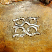 Signed Navajo Sand Cast Sterling Silver Belt Buckle, Guarantee Of Authenticity, Native American Jewelry, 2 1/4" W