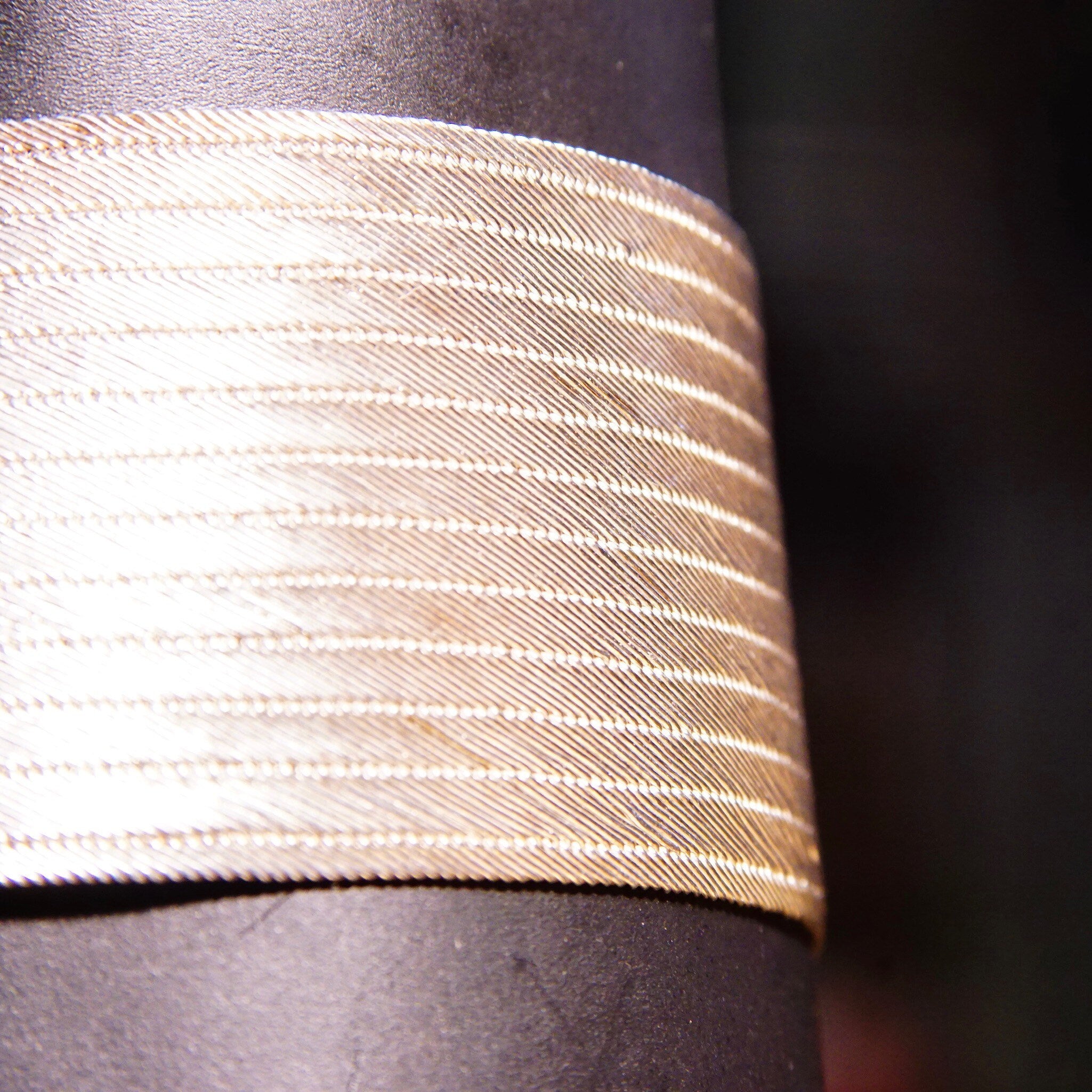 Vintage Modernist Sterling Silver Wide Mesh Bracelet, Flexible Closed Cuff Bracelet With Textured Pull Pin Clasp, 925 Jewelry, 7" Long