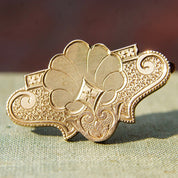 Victorian 10K Rose Gold Engraved Brooch/Pendant, Ornate Antique Gold Brooch, Art Nouveau Style, 1 1/2 L