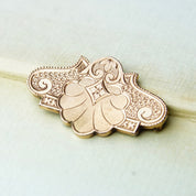 Victorian 10K Rose Gold Engraved Brooch/Pendant, Ornate Antique Gold Brooch, Art Nouveau Style, 1 1/2 L