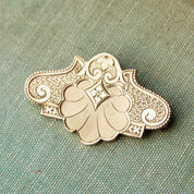 Victorian 10K Rose Gold Engraved Brooch/Pendant, Ornate Antique Gold Brooch, Art Nouveau Style, 1 1/2 L