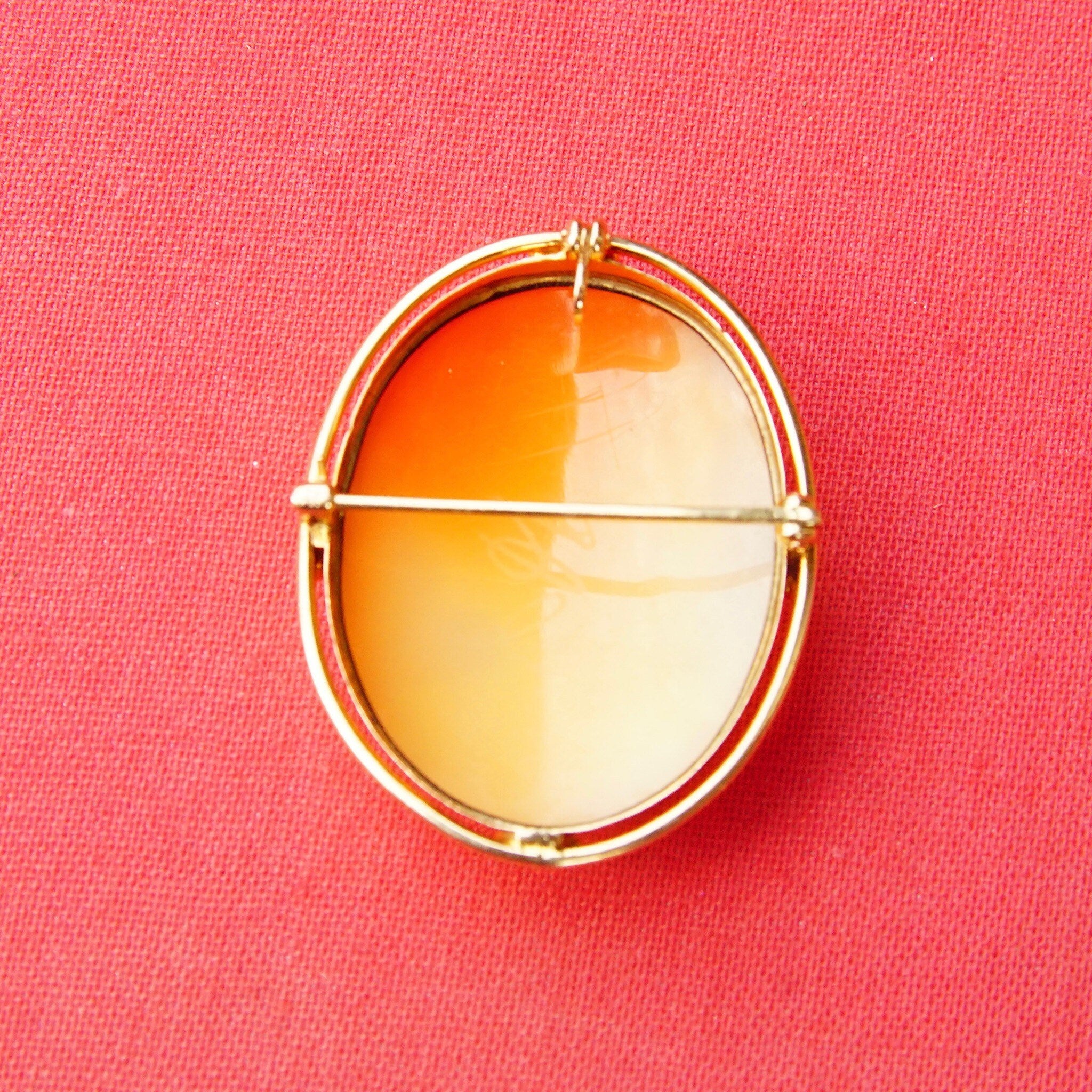 Victorian 14K Yellow Gold Cameo Brooch/Pendant, Beautiful Antique Cameo Pin, Classic Relief Carving, Gold Drop Setting, 1 5/8 L