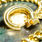 Vintage Italian 18K Gold Repousse Flower Cameo & Amethyst Cuban Link Chain Necklace, Chunky Yellow Gold Hollow Link Chain, 750 17" L
