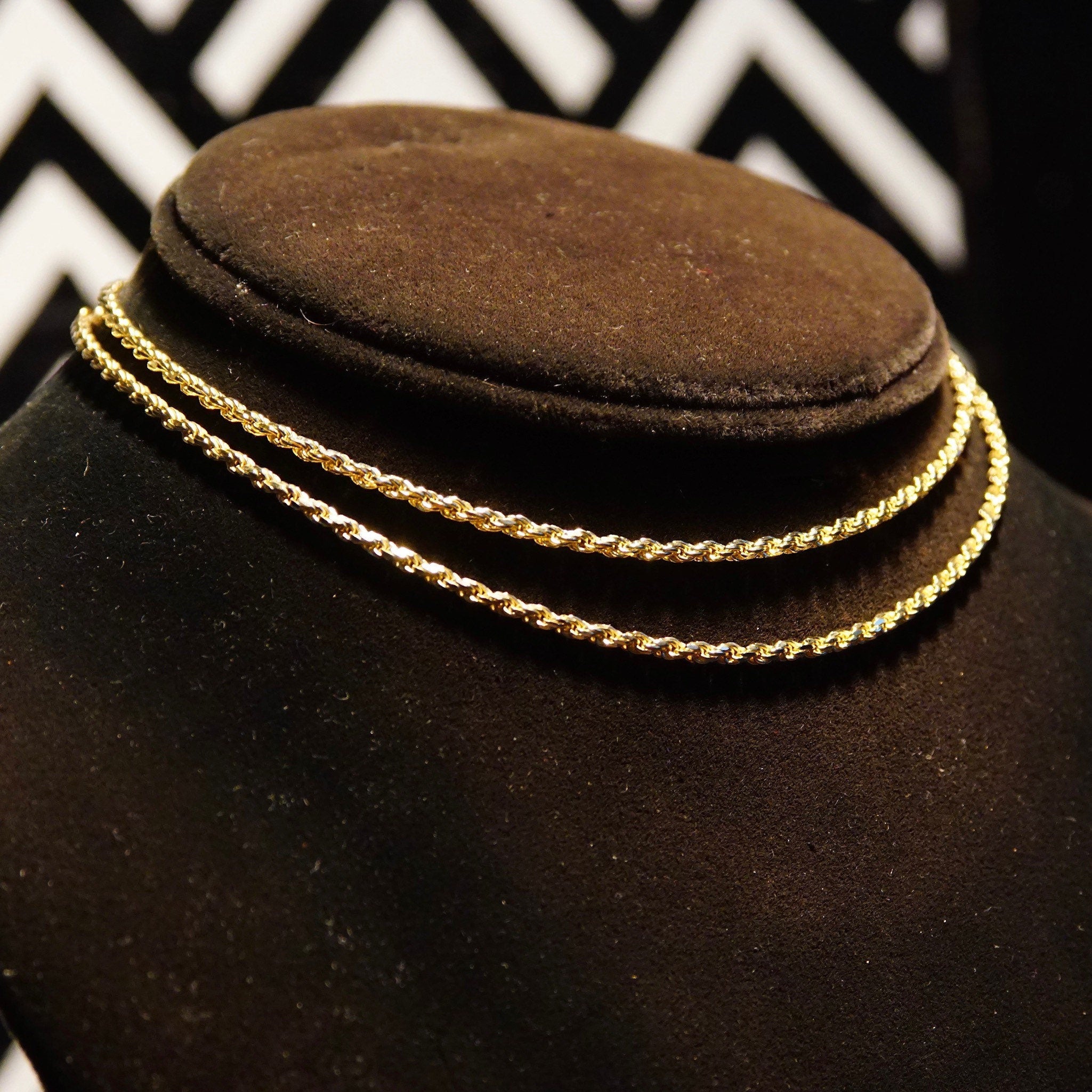 Vintage 14K Yellow Gold Rope Chain Necklace, Unisex Yellow Gold Chain, 2.5mm Rope Chain, 14K Pendant Rope Chain, 585 Jewelry, 24" Long