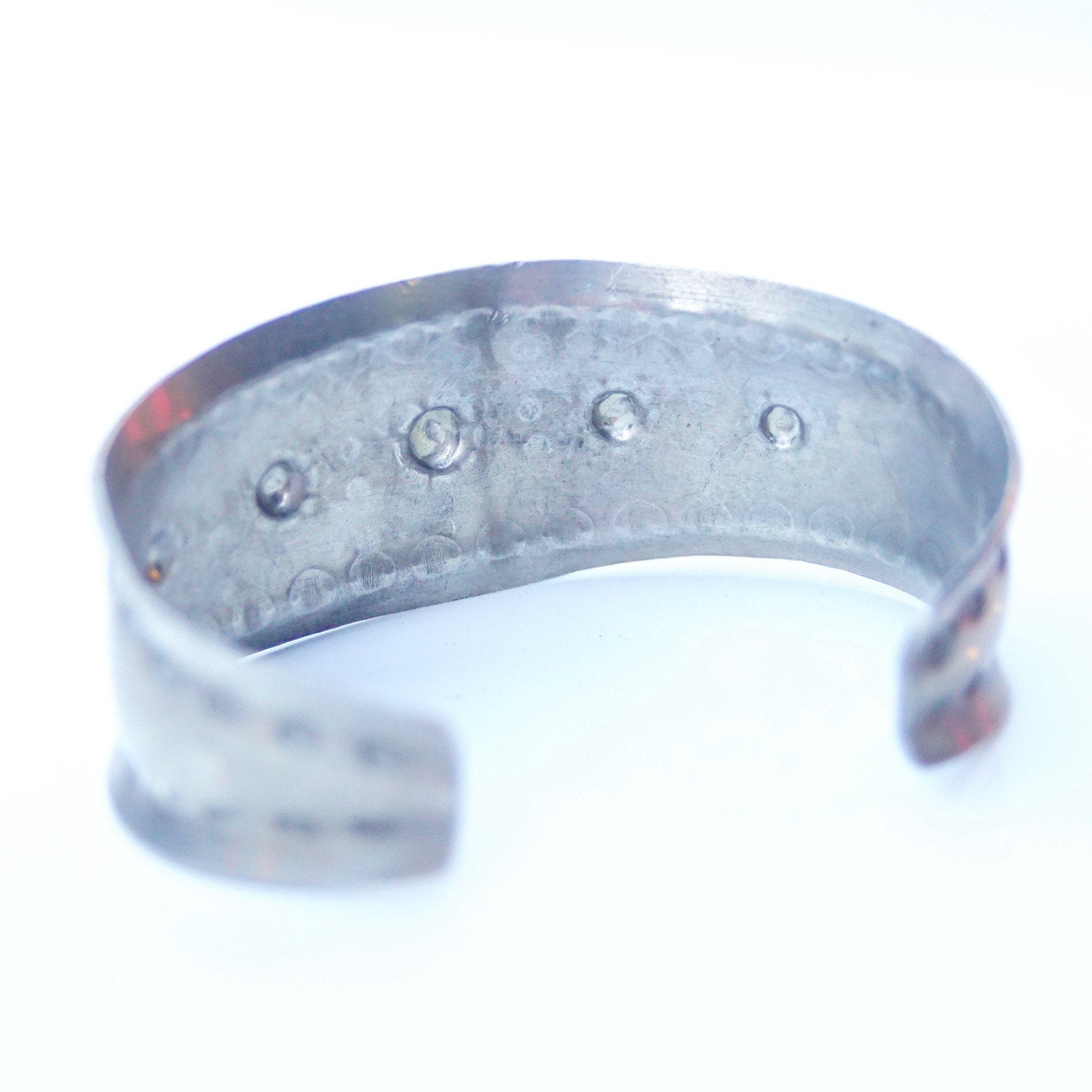 Vintage Signed Jorgen Jensen 158 Pewter Cuff Bracelet, Handmade Danish Pewter Cuff, Modernist Repousse Cuff Bracelet, Wide, 6 1/4 L