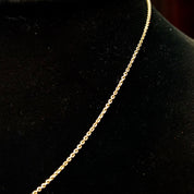 Vintage 14K Gold Cable Chain Necklace, 1mm Yellow Gold Chain, Unisex Necklace, Minimalist, 585 Jewelry, 16 1/4" L