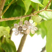 Vintage Signed Sherry Tinsman Sterling Silver Flower Earrings, Silver Daisy Dangle Earrings, Oxidized Details, 925 Jewelry, 1 5/8" L
