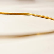 14K yellow gold omega collar necklace from Italy, 4mm wide, 16 inches long, minimalist solid gold choker with lustrous finish, vintage 585 Italian jewelry.
