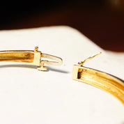Vintage 14K Gold Diamond Bangle Bracelet, Yellow Gold Criss Cross Bangle With Accent Diamonds, .06 CT Brilliant Diamonds, 6 1/4" L