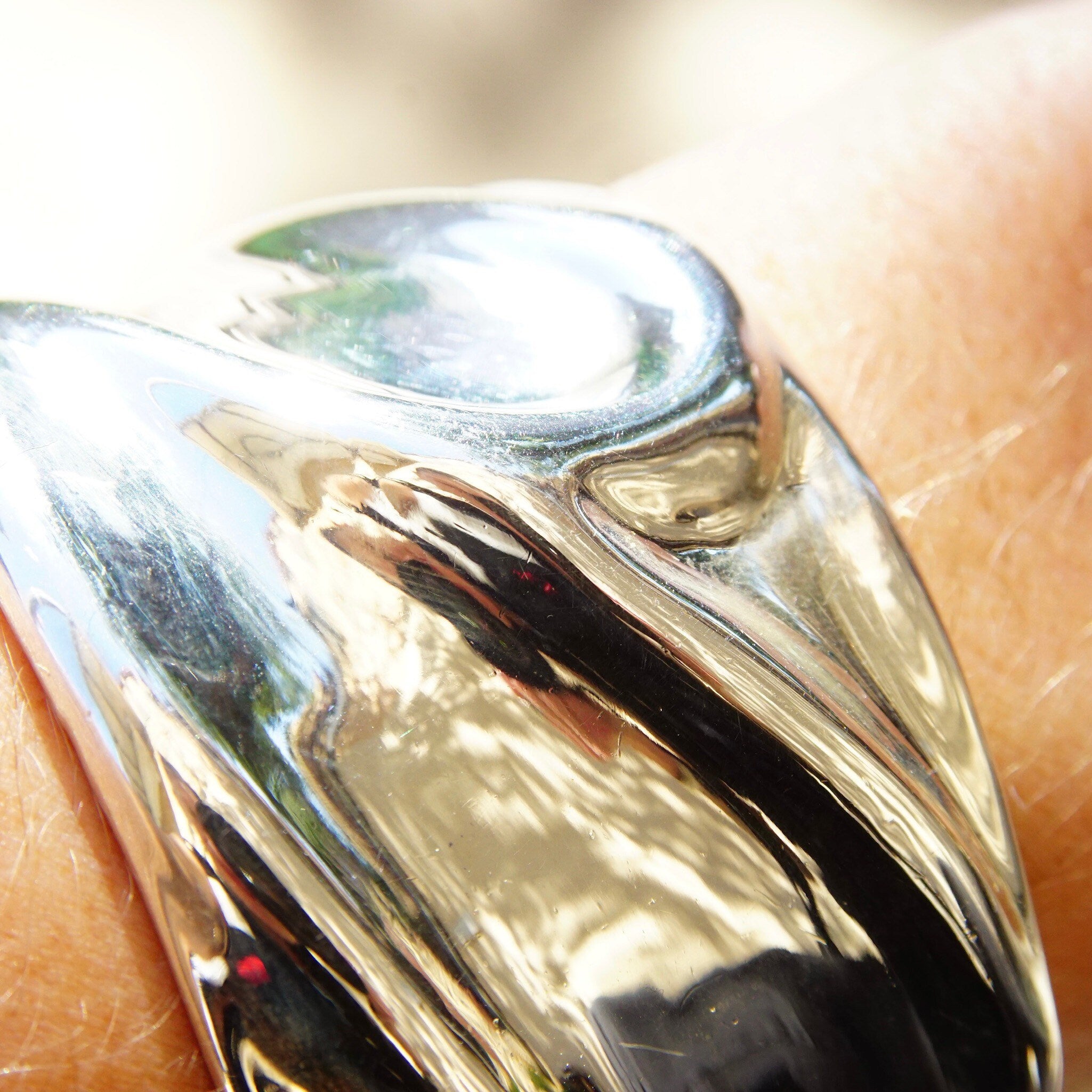 Vintage Charles Kyprell Modernist Sterling Silver Sculptural Cuff Bracelet, Shiny Silver Ripple/Wave Cuff, Wide Cuff Bracelet, 5 3/4" L