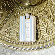 Retired 2003 Tiffany & Co. 925 Atlas Pendant, Solid Sterling Silver Dog Tag Style Pendant, Roman Numerals, NO CHAIN or BOX, 1 3/8" L