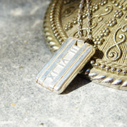 Retired 2003 Tiffany & Co. 925 Atlas Pendant, Solid Sterling Silver Dog Tag Style Pendant, Roman Numerals, NO CHAIN or BOX, 1 3/8" L
