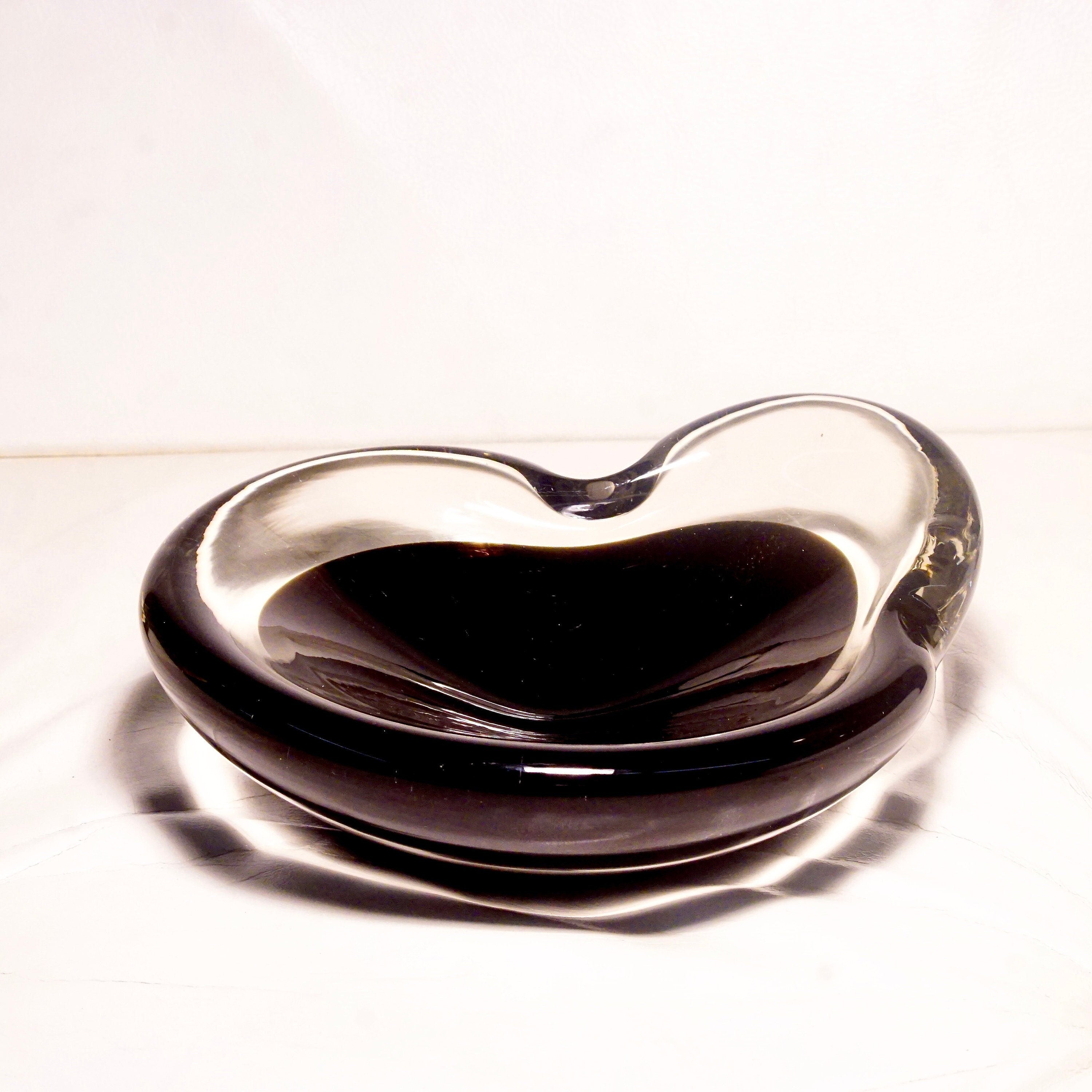 Ashtray, Biomorphic Art Glass, Mid Century Modern Decorative Glass Dish