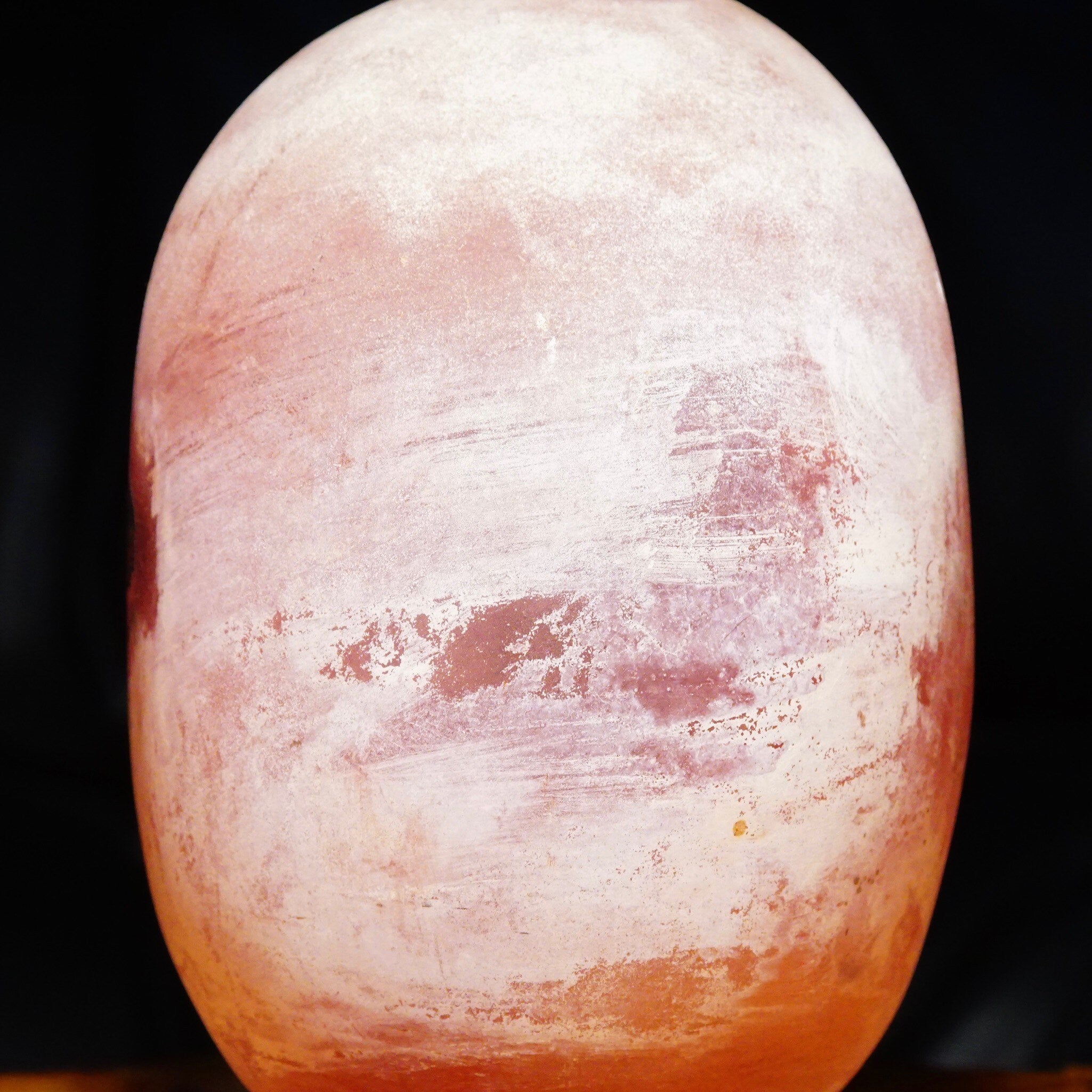 Vintage Signed Cenedese Scavo Murano Frosted Pink Glass Vase, Beautiful Italian Glass Vase, Flat Top Bottle Vase, 7 H