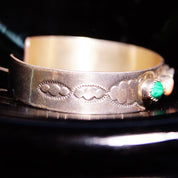 Vintage Signed S. Skeets Navajo Multi-Stone Hammered Sterling Silver Cuff , Malachite, Mother Of Pearl, Turquoise, Jasper & Onyx, 5 1/2" L