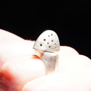 Vintage Experimental Modernist Sterling Silver Pierced Dome Ring, Two-Piece Movable Ring With Screwable Cap, One Of One, Size 7 3/4 US