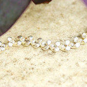 Vintage Italian Sterling Silver Crescent Link Chain Bracelet, Diamond Cut Design, Flashy Silver Bracelet, 8 1/4 L