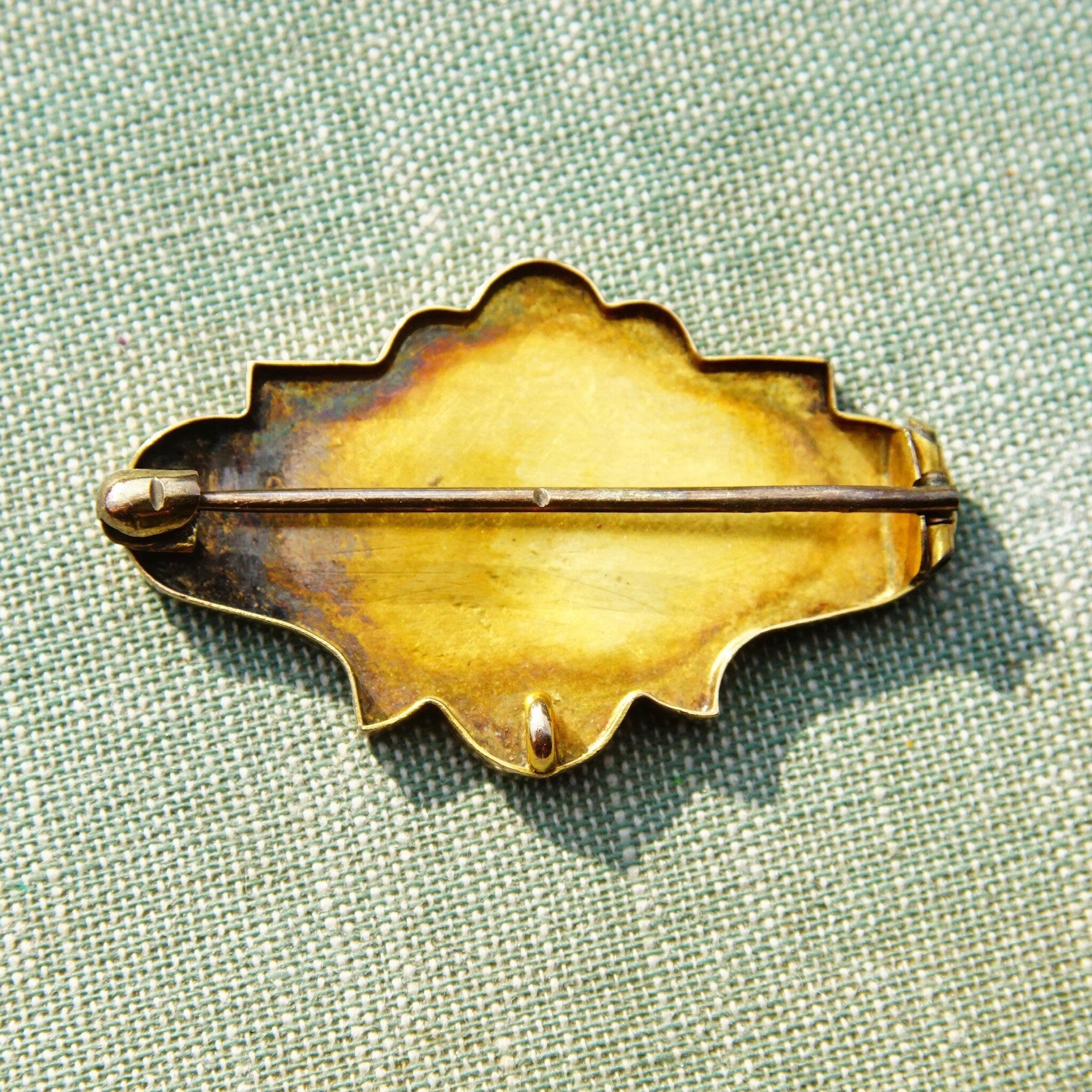 Victorian 10K Rose Gold Engraved Brooch/Pendant, Ornate Antique Gold Brooch, Art Nouveau Style, 1 1/2 L