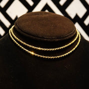 Vintage 14K Yellow Gold Rope Chain Necklace, Unisex Yellow Gold Chain, 2.5mm Rope Chain, 14K Pendant Rope Chain, 585 Jewelry, 24" Long