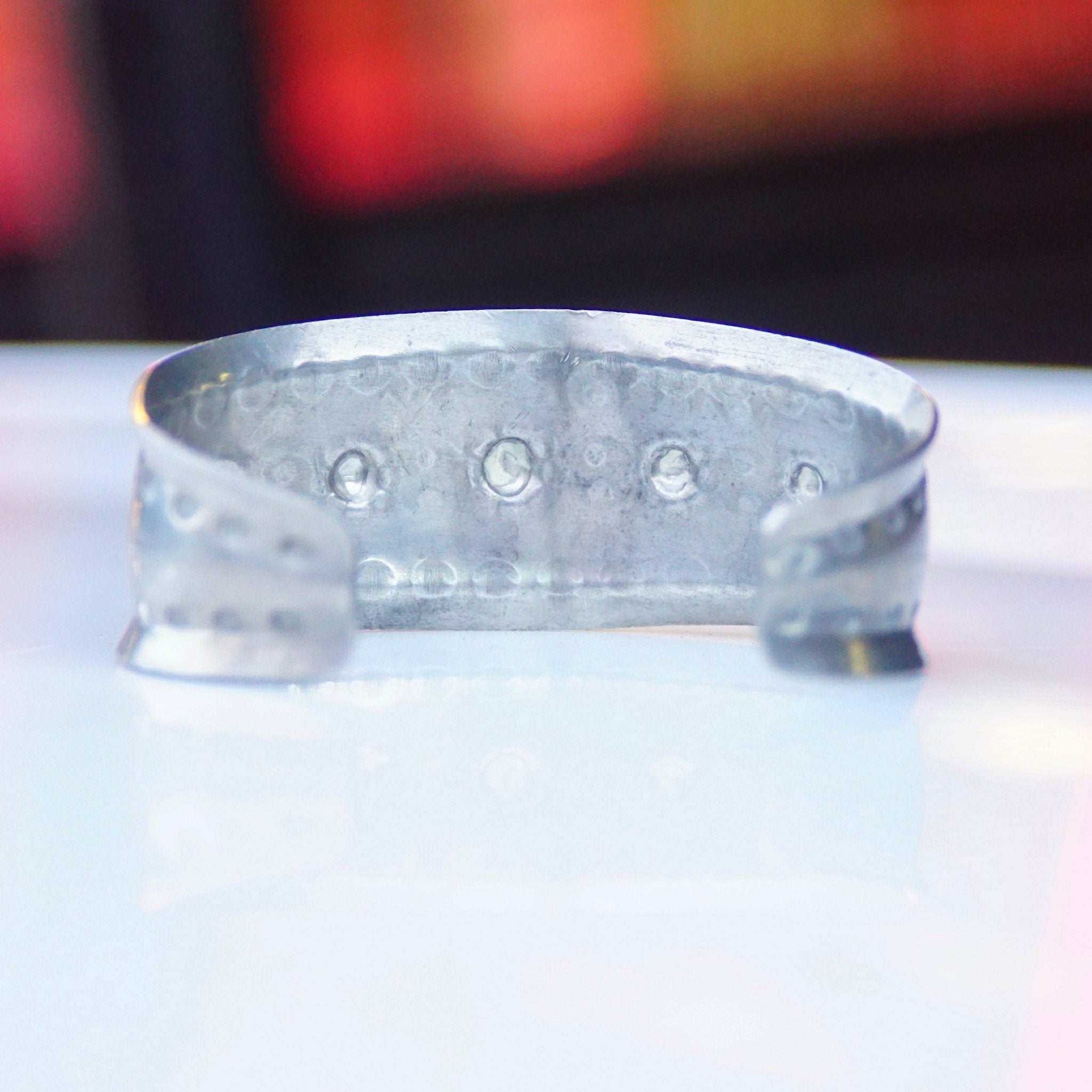 Vintage Signed Jorgen Jensen 158 Pewter Cuff Bracelet, Handmade Danish Pewter Cuff, Modernist Repousse Cuff Bracelet, Wide, 6 1/4 L