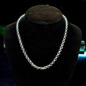 Vintage Sterling Silver Rolo Chain, 1/4 Open Circle Links, Large Silver Spring Ring Clasp, Heavy Sterling Chain, Unisex, 18 1/4" L