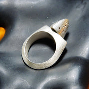 Vintage Experimental Modernist Sterling Silver Pierced Dome Ring, Two-Piece Movable Ring With Screwable Cap, One Of One, Size 7 3/4 US