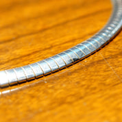Vintage Sterling Silver Omega Collar Necklace, Modernist Choker, 7.25 Omega Link Chain, Lobster Claw Clasp, Italy 925 Jewelry, 16 1/4" Long