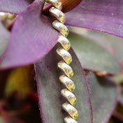Vintage Italian Sterling Silver Crescent Link Chain Bracelet, Diamond Cut Design, Flashy Silver Bracelet, 8 1/4 L