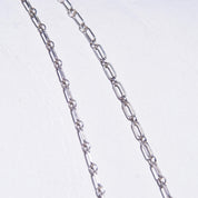 Vintage Native American Sterling Silver Lapis Lazuli Pendant Necklace, 3-Stone Pendant, Engraved Leaf Settings, Oval Link Chain, 20 3/4" L