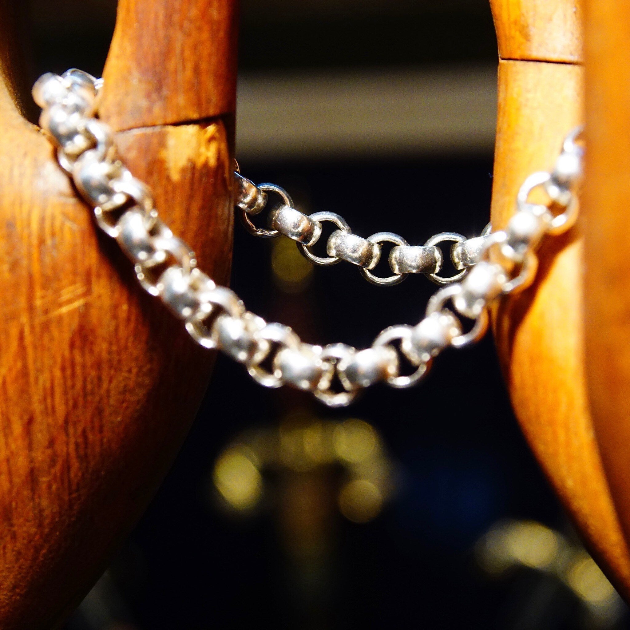 Vintage .999 Fine Silver Rolo Link Bracelet, 1/4" Round Links, Heavy Silver Chain Bracelet, USA .999, 8 1/4" L